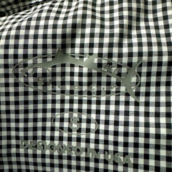 Men’s Bluefin Black/White Gingham Short Sleeve Performance Sport Fishing Shirt S - Picture 5 of 5